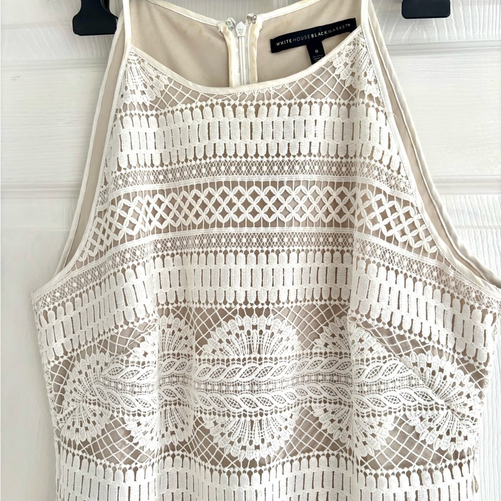 WHBM Elegant White off Lace Dress - Picture 6 of 9
